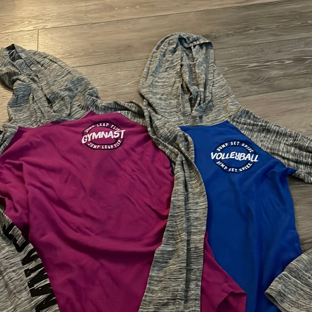 Bundle! 2 long sleeve shirts justice active size 14